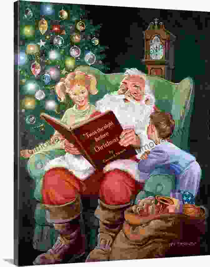 A Family Sitting By The Christmas Tree Reading 'Twas The Dive Before Christmas Twas The Dive Before Christmas