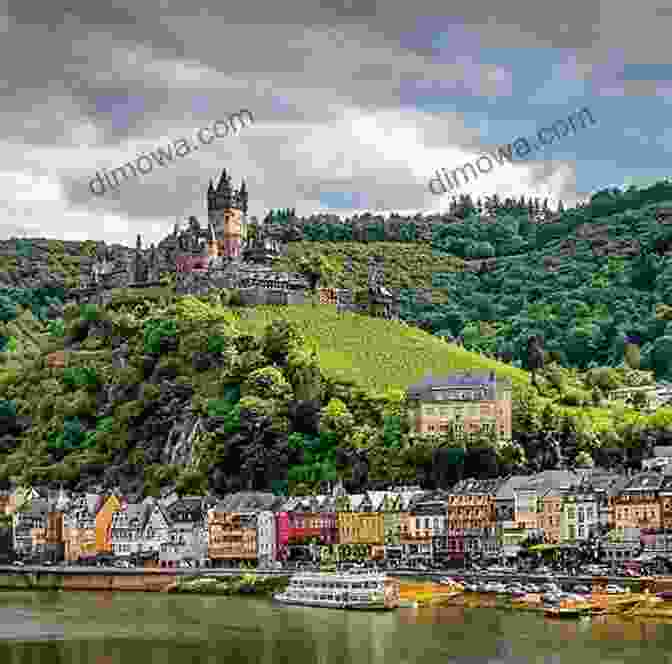 A Romantic Scene Along The Moselle River, Featuring A Quaint Village Nestled Amidst Lush Vineyards Cruising The Canals Rivers Of Germany