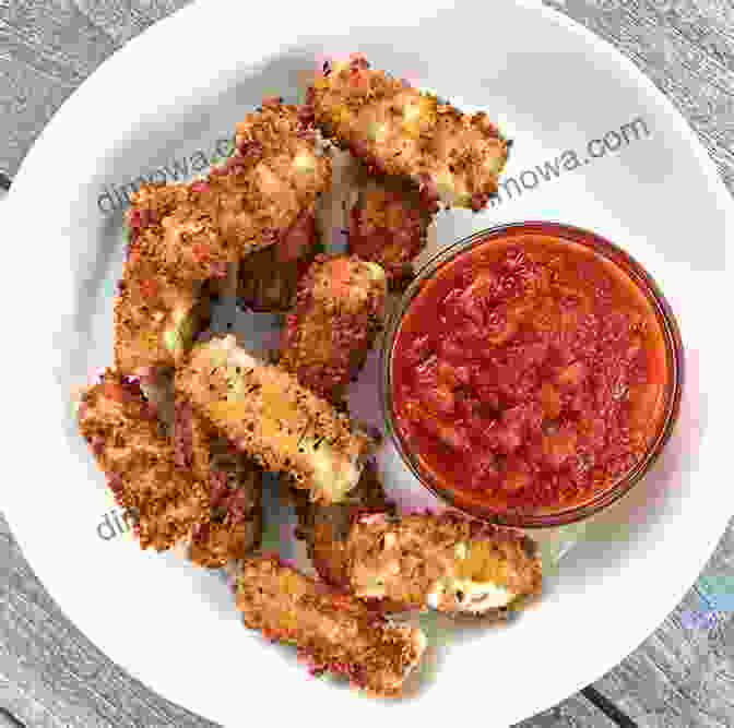 Golden Brown Mozzarella Sticks With Marinara Dipping Sauce Air Fryer Master: 30 Amazingly Easy Air Fryer Recipes To Roast Bake And Grill Healthy Fried Meals For Any Budget