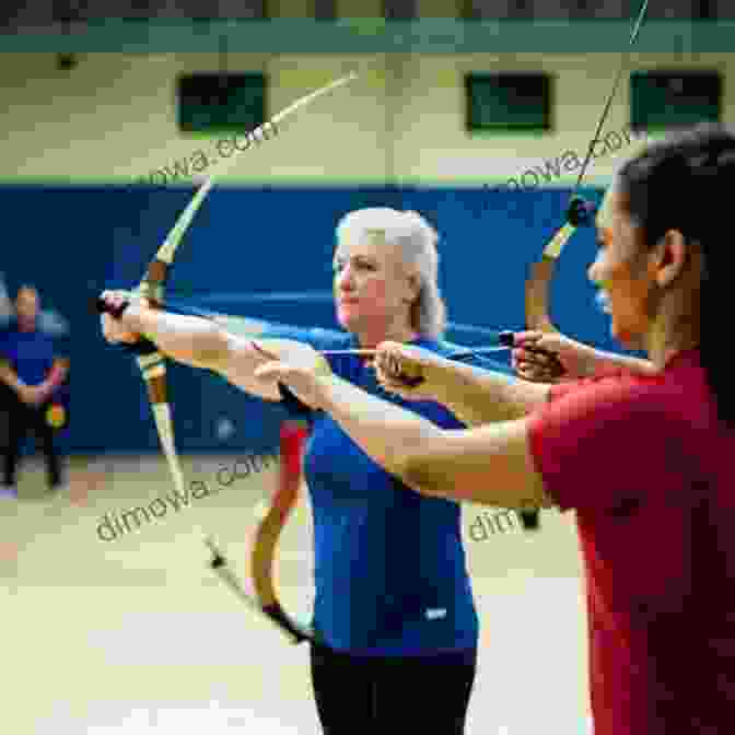 Group Of Archers Practicing Together In A Supportive And Friendly Environment Shooting Arrows: Archery For Adult Beginners