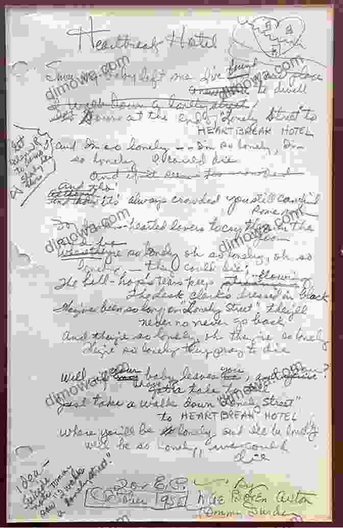 Handwritten Lyrics For Elvis Presley's A Thousand Miles To Graceland